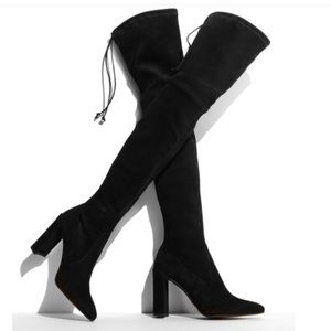 Stuart Weitzman high-heel black suede over-the-knee boots, fits size 7- 8